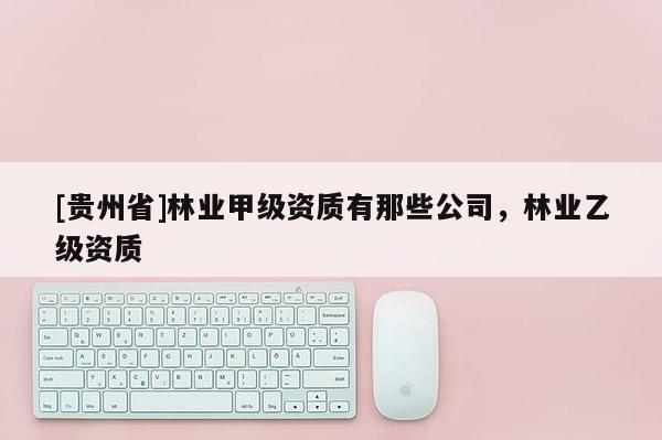 [貴州省]林業甲級資質有那些公司，林業乙級資質