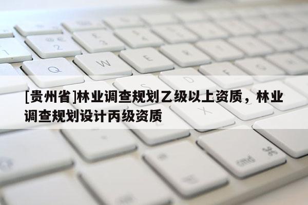[貴州省]林業(yè)調(diào)查規(guī)劃乙級以上資質(zhì)，林業(yè)調(diào)查規(guī)劃設(shè)計丙級資質(zhì)