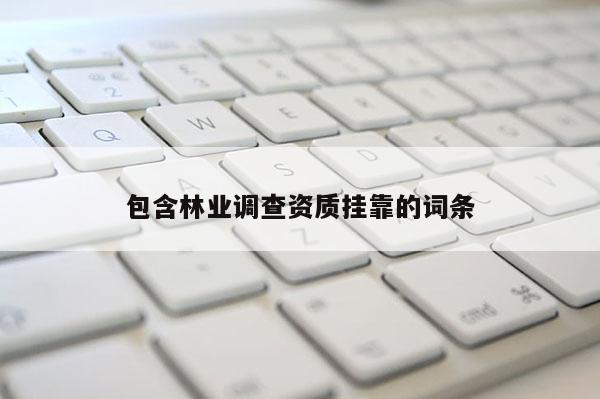 包含林業調查資質掛靠的詞條