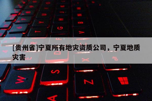 [貴州省]寧夏所有地災資質公司，寧夏地質災害