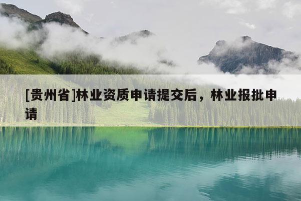 [貴州省]林業資質申請提交后，林業報批申請