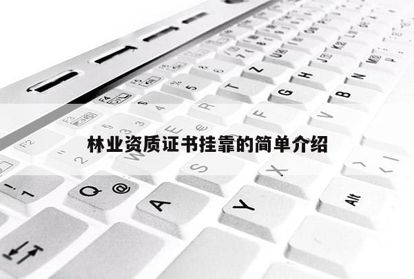 林業資質證書掛靠的簡單介紹