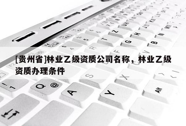 [貴州省]林業乙級資質公司名稱，林業乙級資質辦理條件