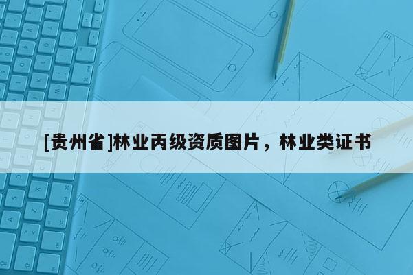 [貴州省]林業丙級資質圖片，林業類證書