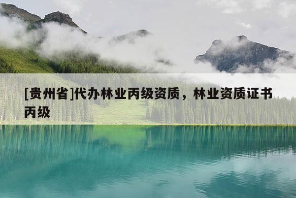 [貴州省]代辦林業(yè)丙級資質，林業(yè)資質證書丙級