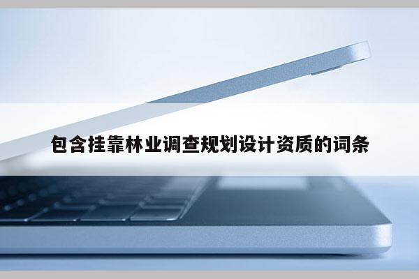 包含掛靠林業調查規劃設計資質的詞條