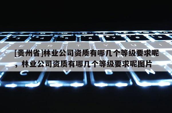 [貴州省]林業公司資質有哪幾個等級要求呢，林業公司資質有哪幾個等級要求呢圖片