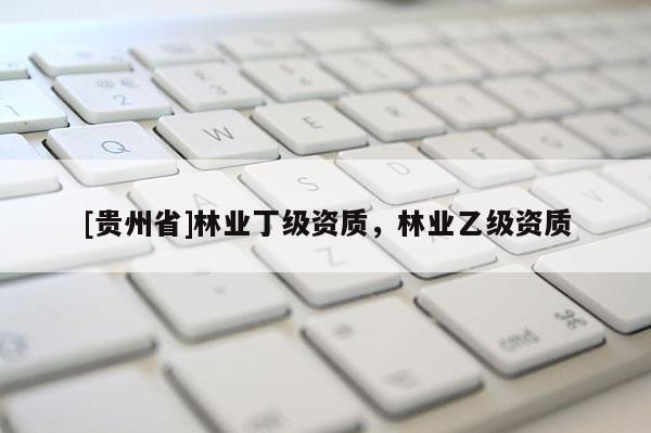 [貴州省]林業丁級資質，林業乙級資質
