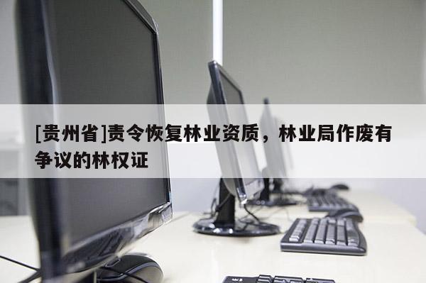 [貴州省]責令恢復林業資質，林業局作廢有爭議的林權證