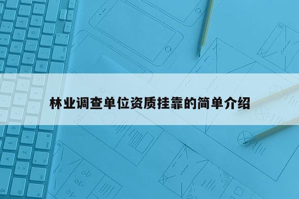 林業調查單位資質掛靠的簡單介紹