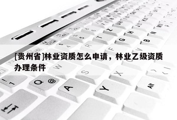 [貴州省]林業(yè)資質(zhì)怎么申請，林業(yè)乙級資質(zhì)辦理條件