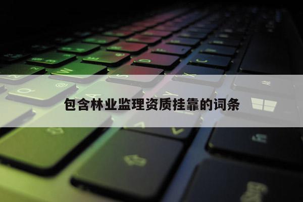 包含林業監理資質掛靠的詞條