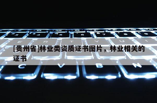 [貴州省]林業類資質證書圖片，林業相關的證書