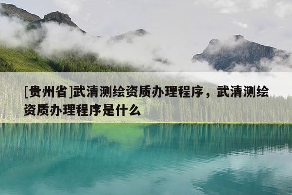 [貴州省]武清測繪資質辦理程序，武清測繪資質辦理程序是什么