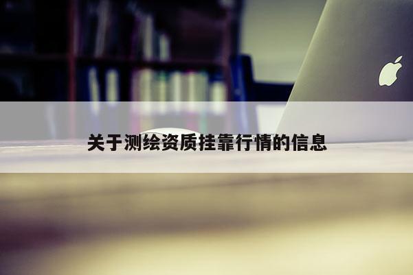 關于測繪資質掛靠行情的信息