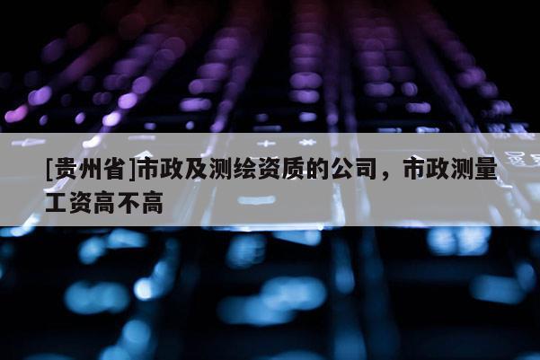 [貴州省]市政及測繪資質的公司，市政測量工資高不高