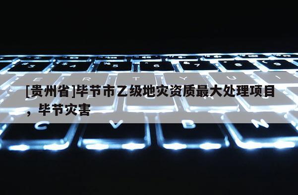 [貴州省]畢節市乙級地災資質最大處理項目，畢節災害